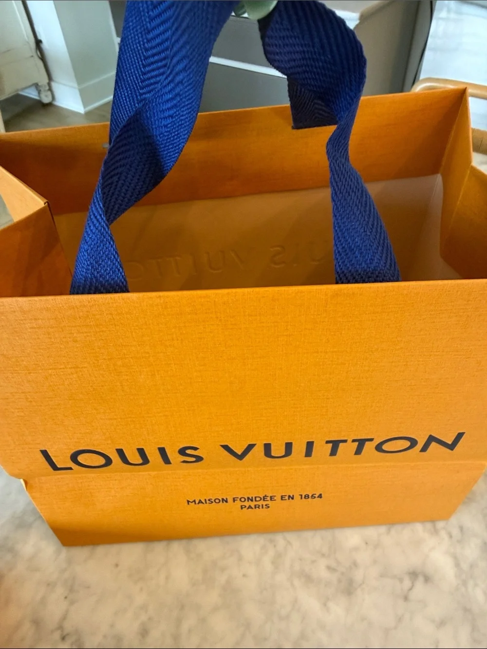 Louis Vuitton Orange and Cream Gift Set with Navy Accents